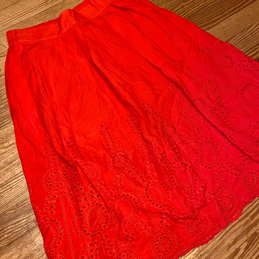 Red Midi Skirt